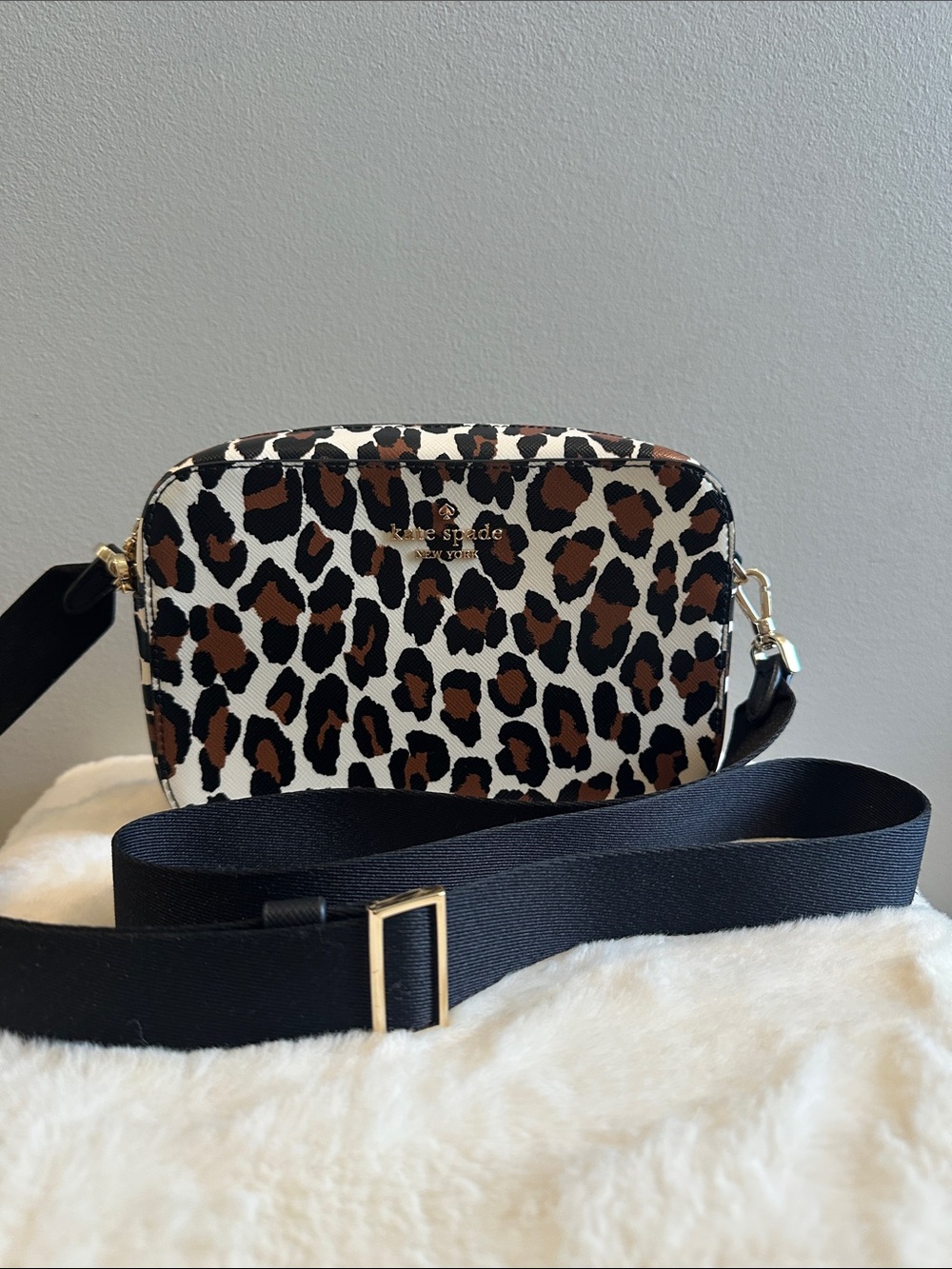 Kate Spade Leopard Print Crossbody in Brown, Black & White